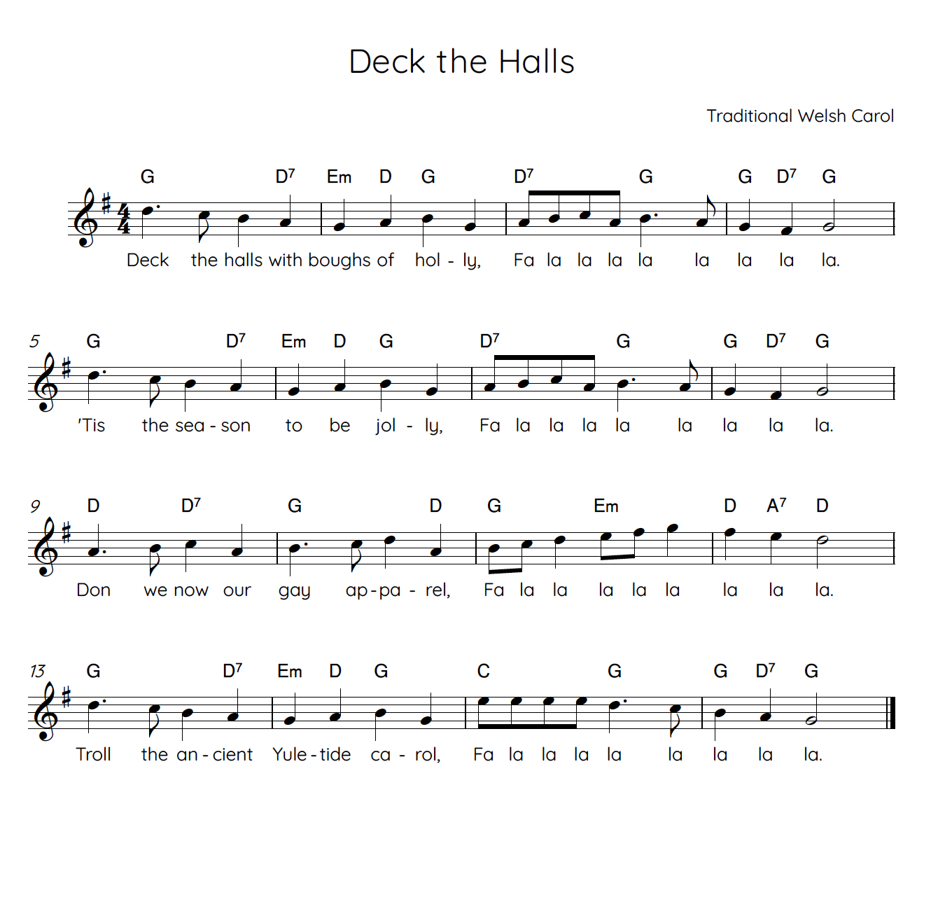 deck-the-halls-sheet-music | Resound School of Music